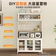 【慢慢家居】專人組裝-升級長虹玻璃-廚房大容量帶插座洞洞板櫥櫃電器櫃-100cm(餐廚櫃 置物櫃 餐邊櫃)