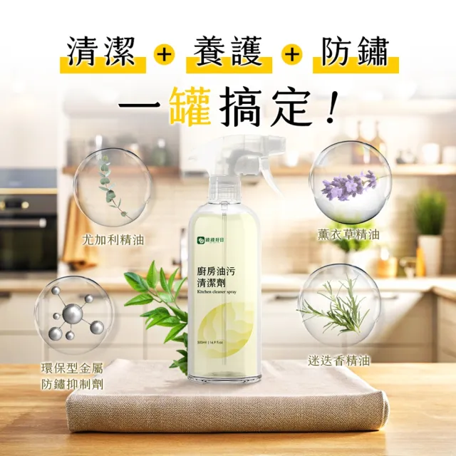 【Have Green Days 綠綠好日】廚房油污清潔慕斯500ml-兩用噴頭(台灣製造 強效去污 抽油煙機 瓦斯爐)
