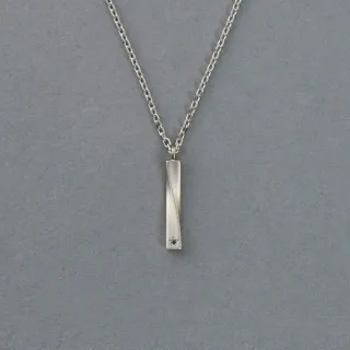 【ete】PAIR 閃耀流星黑鑽項鍊(鉑金色)