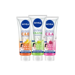 【NIVEA 妮維雅】超能果萃精華凝乳300ml共2入(均勻亮白/澎彈亮白/煥膚透亮/美白身體乳)