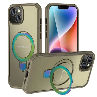 【Bill Case】戰神鎧甲 iPhone 14 Plus 多功磁吸指環支架高規保護殼-極光卡其(酷帥有型 全面保護)