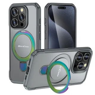【Bill Case】戰神鎧甲 iPhone 13 Pro多功磁吸指環支架高規保護殼-極光酷灰(酷帥有型 多功合一 全面保護)