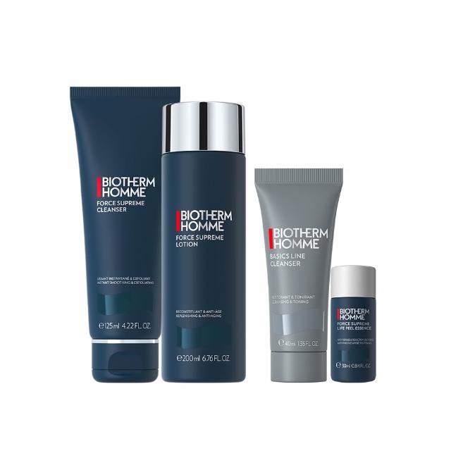 【碧兒泉】官方直營 男仕 極量潔淨緊膚組_潔面霜125ml+緊膚水200ml(BIOTHERM男性保養)