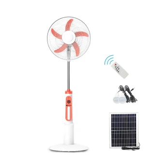 【凱琦家居】18吋太陽能風扇 充電立扇(露營/停電應急充電風扇 多功能落地扇 靜音省電 長效續航 附LED燈)