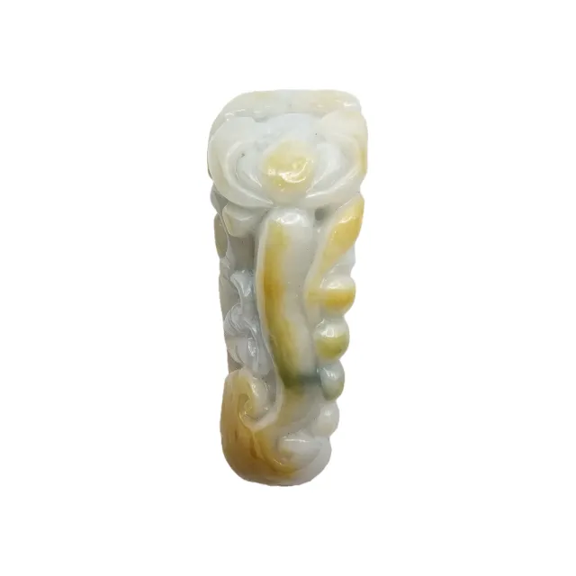 【藏古祥館】蓮花黃加綠 SW03(宗教開運 翡翠)