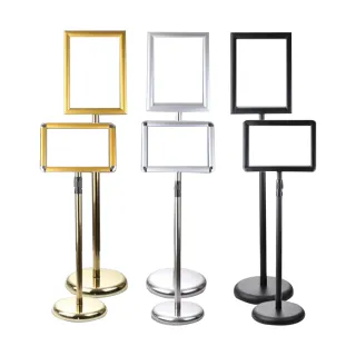 【AnDa 安達】A4展示架 不銹鋼立牌 指示牌 立式廣告牌 水牌 展示牌 導向牌 落地導引牌(橫豎通用)