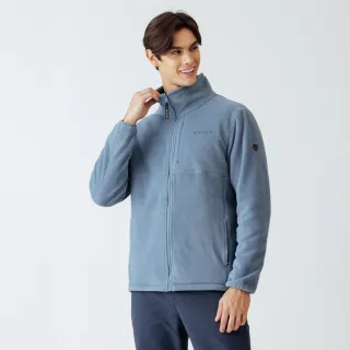 【Hilltop 山頂鳥】POLARTEC吸濕快乾保暖刷毛外套可銜接GORE-TEX外件 男款 淺灰藍｜PH22XM49ECE0