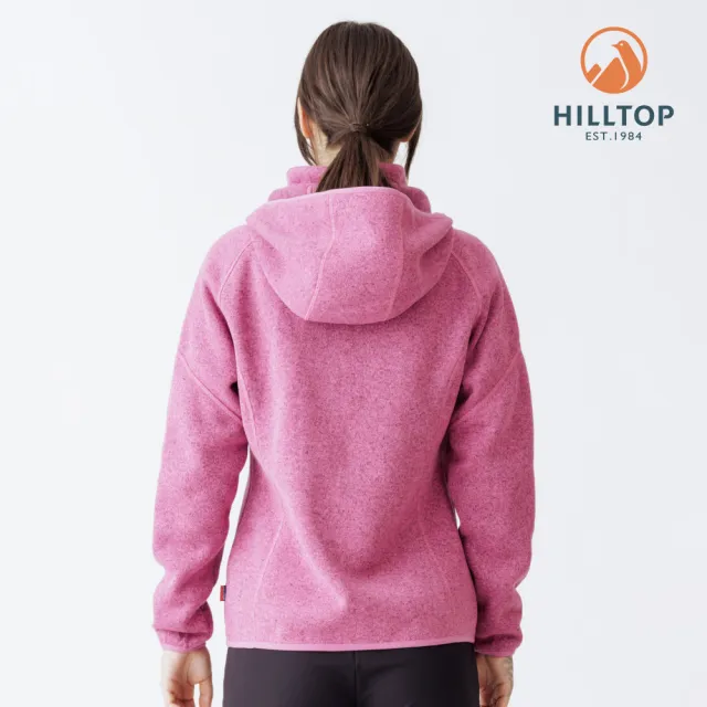 【Hilltop 山頂鳥】麻花布底保暖刷毛外套 女款 玫瑰冰紅｜PH22XF34ECF0