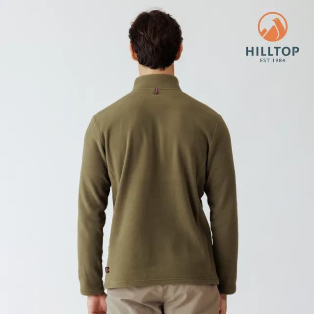 【Hilltop 山頂鳥】POLARTEC保暖半開襟刷毛上衣 男款 綠｜PH51XMM2ECM0