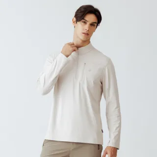 【Hilltop 山頂鳥】POLYGIENE抗菌吸濕快乾保暖彈性刷毛上衣 男款 卡其｜PH51XMM5ECN0