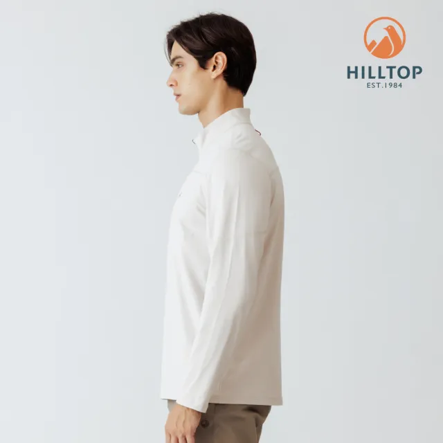 【Hilltop 山頂鳥】POLYGIENE抗菌吸濕快乾保暖彈性刷毛上衣 男款 卡其｜PH51XMM5ECN0