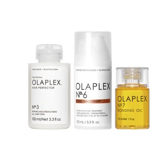 【OLAPLEX 歐啦】3+6+7號毛躁掰掰護髮組(3號洗前護髮素100ml+6號免沖洗修復乳100ml+7號免沖洗髮油30ml)
