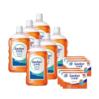 【Savlon 沙威隆】沙威隆潔身液 1000mlx 6入組(身體清潔/沐浴/抑制細菌/箱購/官方直營)