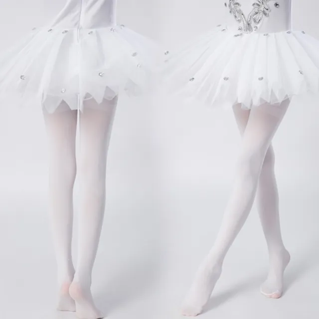 【橘魔法】天鵝絨芭蕾舞褲襪(白絲襪 褲襪 薄褲襪 白褲襪 黑褲襪 童裝 中童 大童 女童 禮服 兒童)