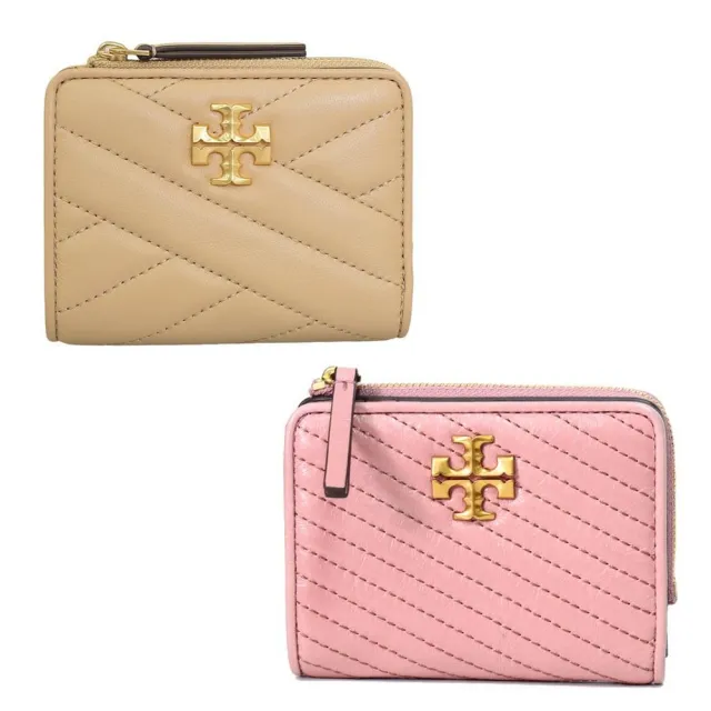 【TORY BURCH】Kira 金屬LOGO釦式拉鍊零錢袋短夾(多色任選)