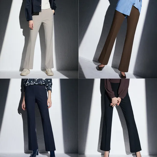 ANSICH鬆緊腰開衩修身彈力褲4件