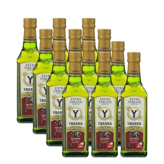 【YBARRA 益百萊】100%特級冷壓初榨橄欖油 單一品種HOJIBLANCA(500mlx12瓶 玻璃瓶裝)