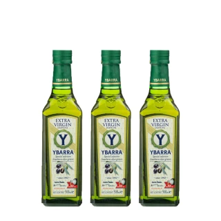 【YBARRA 益百萊】100%特級冷壓初榨橄欖油(500mlx3瓶 玻璃瓶裝)