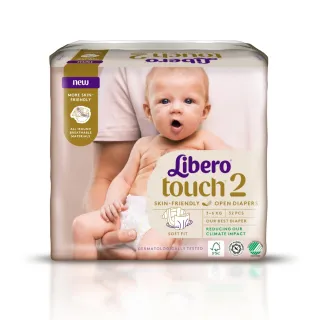 【麗貝樂】過夜神器 Touch黏貼型紙尿褲 NB-2 (2號32片x6包/箱/ 3-6kg適用)