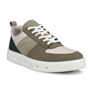 【ecco】STREET 720 M 街頭趣闖防水皮革休閒鞋 男鞋(彩色/草綠色 52081460314)