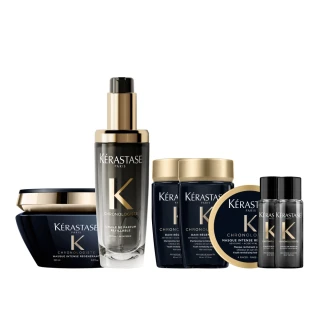 【KERASTASE 巴黎卡詩】黑鑽極萃逆時寵奢組(髮油+髮膜/新升級/護髮油)