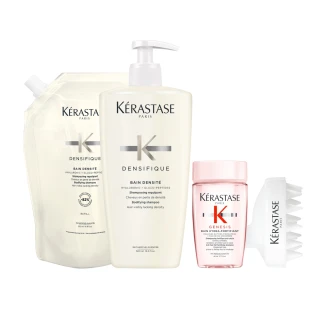 【KERASTASE 巴黎卡詩】白金賦活髮浴永續組(髮浴500ml+補充包600ml/洗髮精)