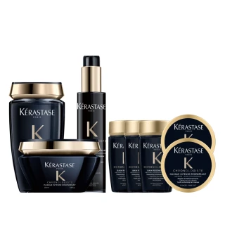 【KERASTASE 巴黎卡詩】黑鑽極萃逆時三步驟洗護組(洗髮精+髮膜+熱活精華)