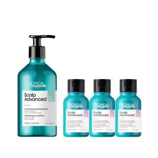 【L’OREAL 巴黎萊雅PRO】絲漾博水楊酸控油洗髮精500ml(控油/蓬鬆/扁塌髮救星/洗髮精)