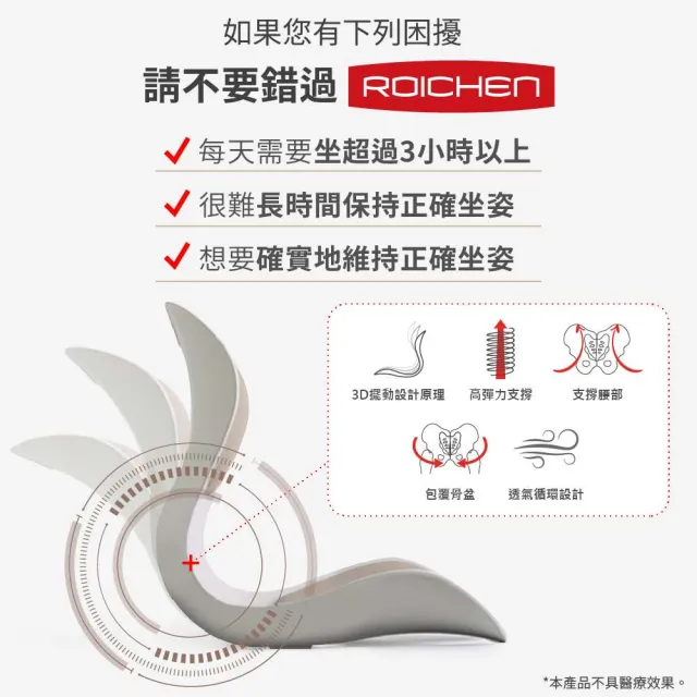 【Roichen】韓國 減壓舒適正脊坐墊/護脊椅墊/護腰靠墊 2入任選-男女成人款(護腰 美姿)