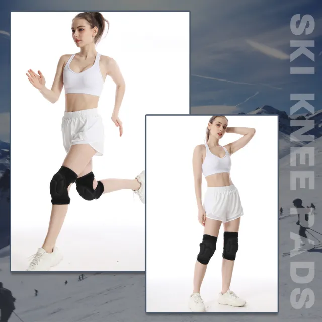 【TAS 極限運動】加厚滑雪海綿護膝(魔鬼氈黏貼 加厚 加強固定 多種運動 跪拜 滑雪 戶外運動 直排輪 護膝)