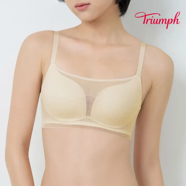 【Triumph 黛安芬】勻體魔塑系列 無鋼圈平口內衣 C-D(奶油)