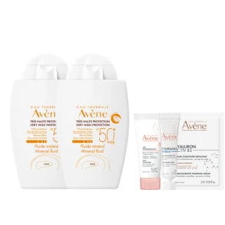 【Avene 雅漾官方直營】物理防曬液SPF50 40ml 2入組(特殊美容後/敏感肌推薦)