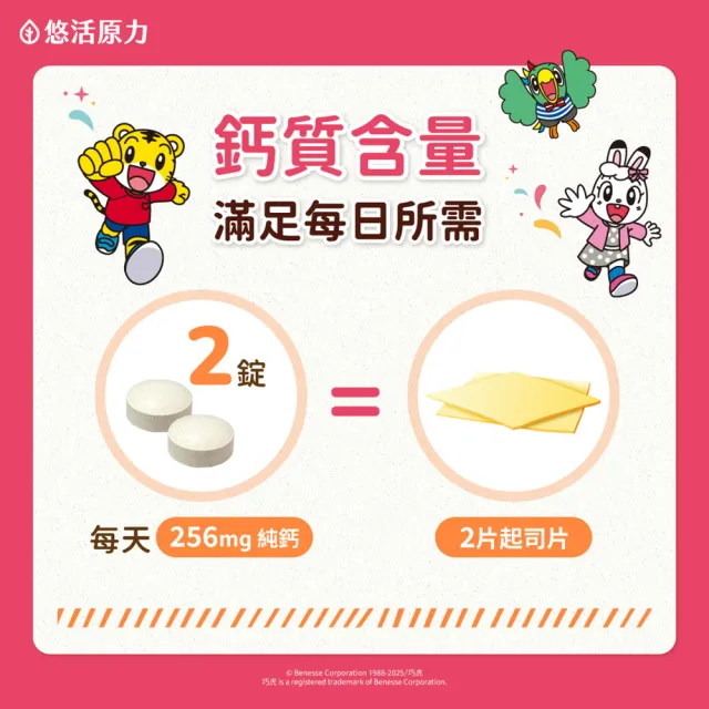 【悠活原力】巧虎聯名小悠活兒童鈣咀嚼錠x2(60錠/盒 維生素D2 維生素K2 海藻鈣 牛奶鈣)