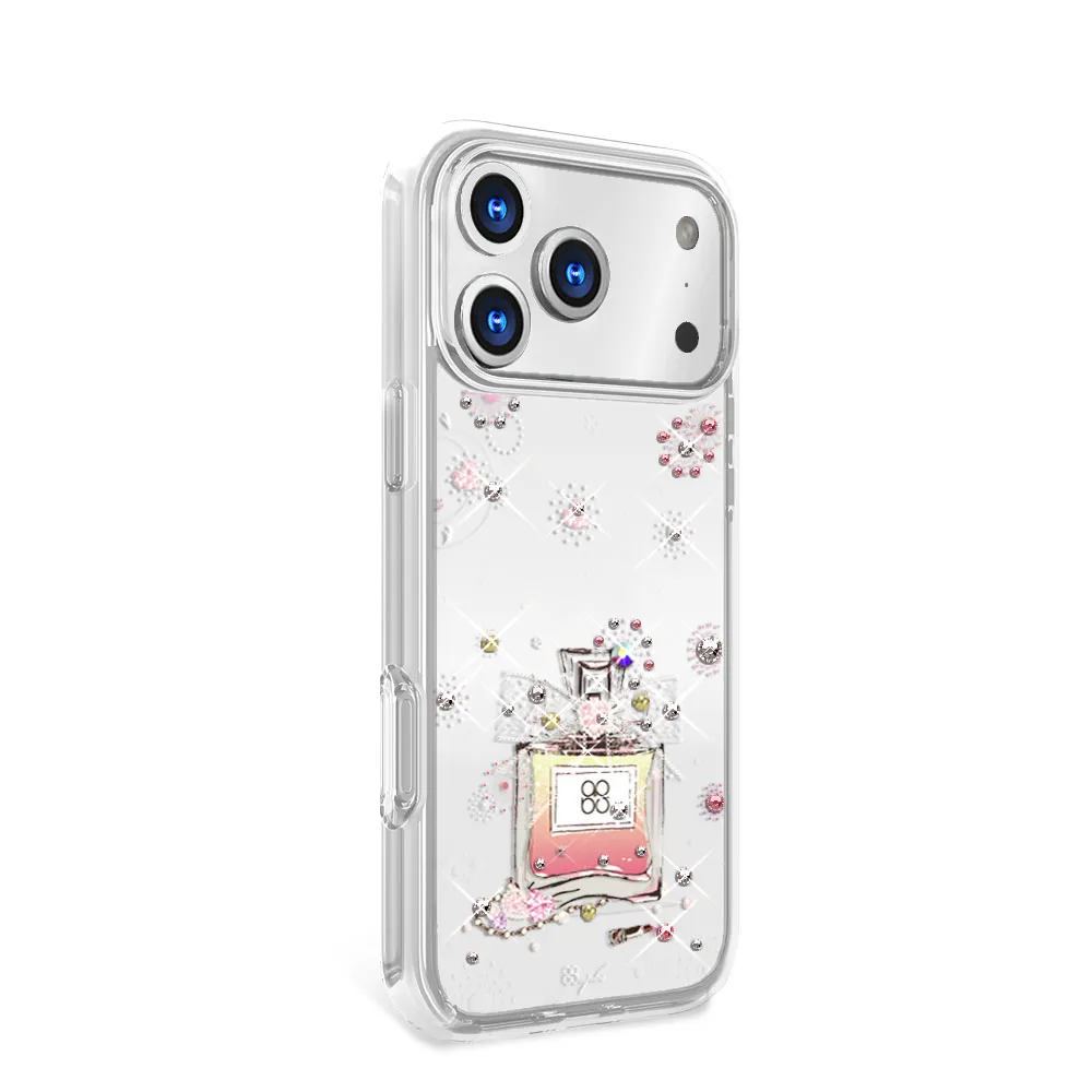 【apbs】iPhone 17/16/15/14/13/12/11系列 輕薄軍規防摔水晶彩鑽手機殼(維也納馨香)
