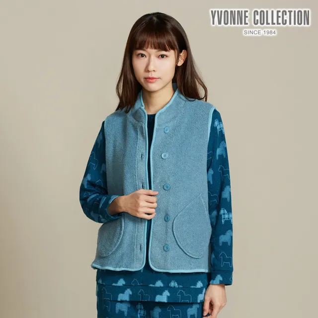 【YVONNE 以旺傢飾】搖粒絨立領背心-暮光綠