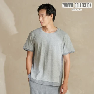 【YVONNE 以旺傢飾】素面剪接短袖上衣-迷霧灰