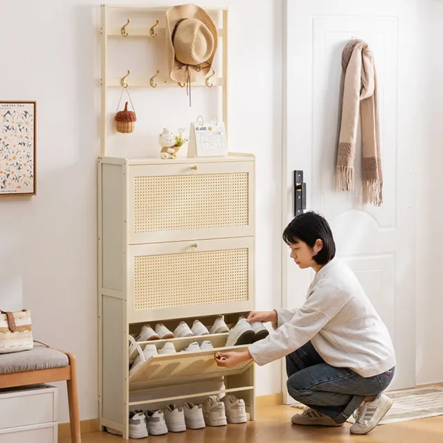 【Quality 聚家】鞋櫃 鞋架 簡易鞋櫃 收納架（雙門70CM 雙層）(翻斗設計 佔地面積小)