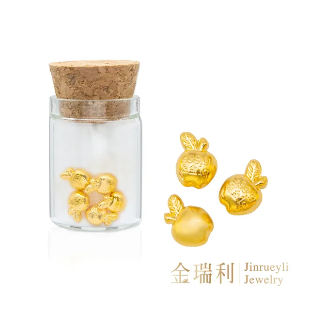 金瑞利】雙11 黃金實心金豆許願瓶共3顆0.80錢±1厘綜合賣場- momo購物網