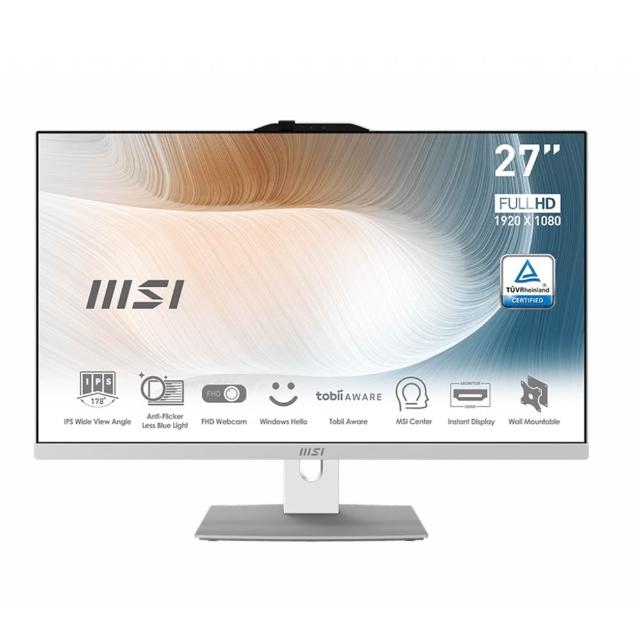 【MSI 微星】27型Core5十核液晶特仕電腦(Modern AM272P 1M-859TW-SP7/Core 5 120U/32G/2TB+1TB/W11)