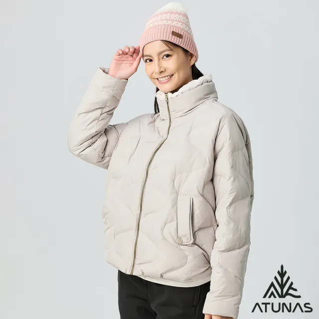 【ATUNAS 歐都納】女款韓系甜美防風保暖立領羽絨外套(A8GA2521W防潑水/都會時尚/休閒旅遊/日常穿搭)