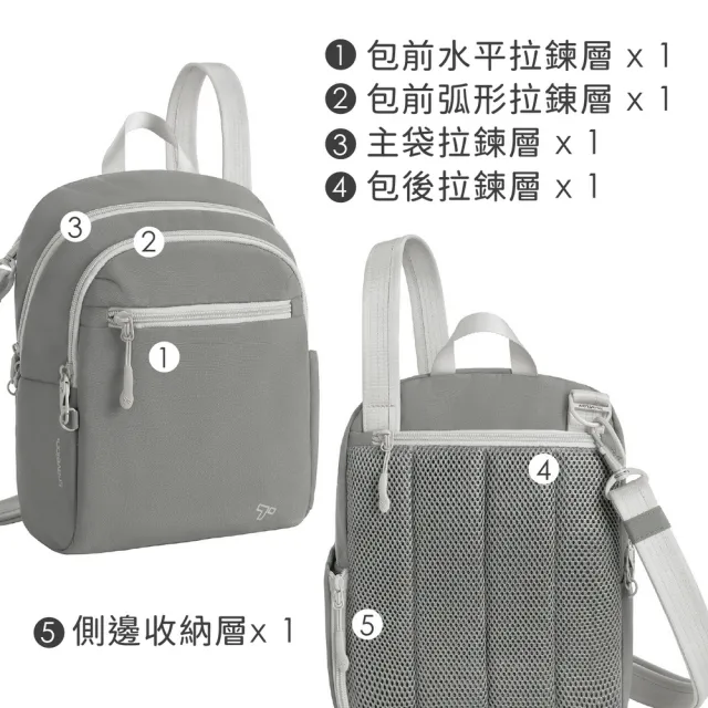 【Travelon】美國 Voyages 4層防盜斜背包 象灰 / 防盜側背包 防盜包 RFID