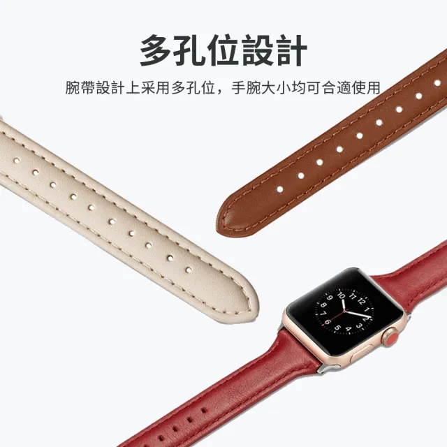 【OMG】Apple Watch 11代 經典女士皮革錶帶 iwatch替換錶帶 42mm/46mm