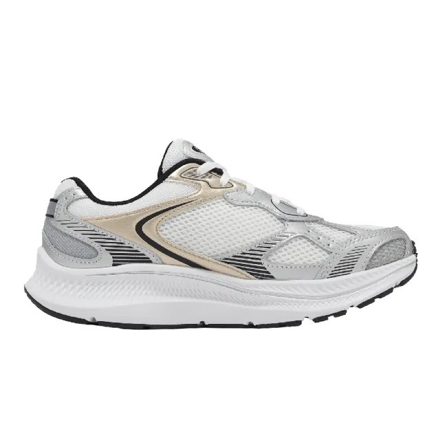 【SKECHERS】慢跑鞋 Go Run Consistent 2.0-Volt 寬楦 女鞋 白 銀 緩衝 回彈 運動鞋(128633-WWSBK)