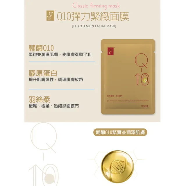 【TT波特嫚】Q10彈力緊緻面膜(40片/箱)