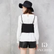【IGD 英格麗】網路限定款-兩件式休閒式正裝造型背心上衣(白色)