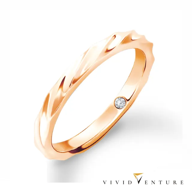 【Vividventure 亞帝芬奇】1分 天然鑽石 真鑽 中性款 線戒 戒指 多色選 藏鑽(14K金台)
