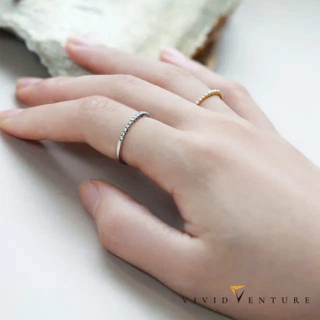 【Vividventure 亞帝芬奇】10分 天然鑽石 真鑽 戒指 線戒 完美(14K金台)