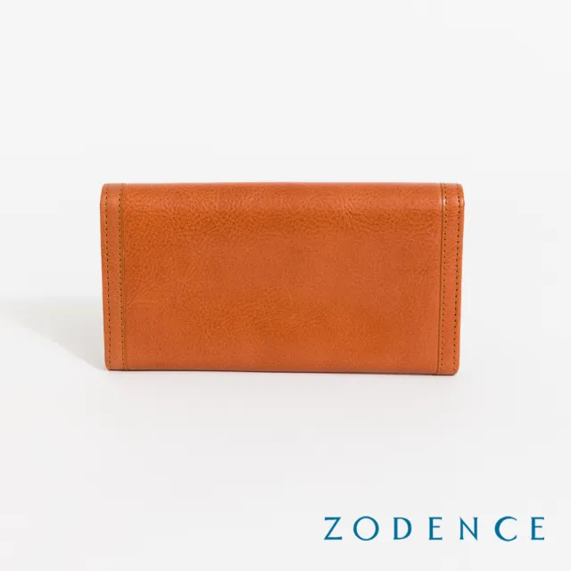 【ZODENCE 佐登司】義大利植鞣革不對稱減法長夾(經典駝/新品/MIT真皮皮夾)