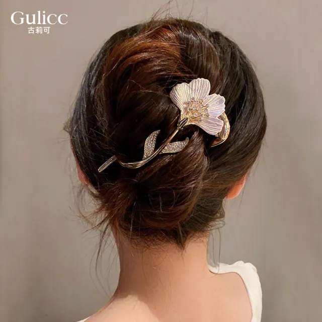 【Gulicc 古莉可】髮夾 閃鑽輕奢 扭扭夾(雙11 生日 髮飾 頭飾 鯊魚夾 抓夾 禮物)