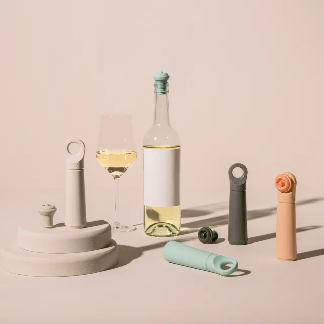 【VACU VIN】荷蘭 Loop抽真空器+酒瓶塞 石墨灰 / 紅酒塞 真空瓶塞 保鮮瓶塞 葡萄酒塞
